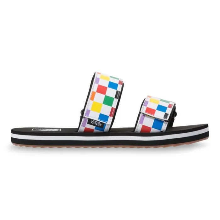 Vans Cayucas Slide Rainbow CheckerboardBlack Womens Sandals