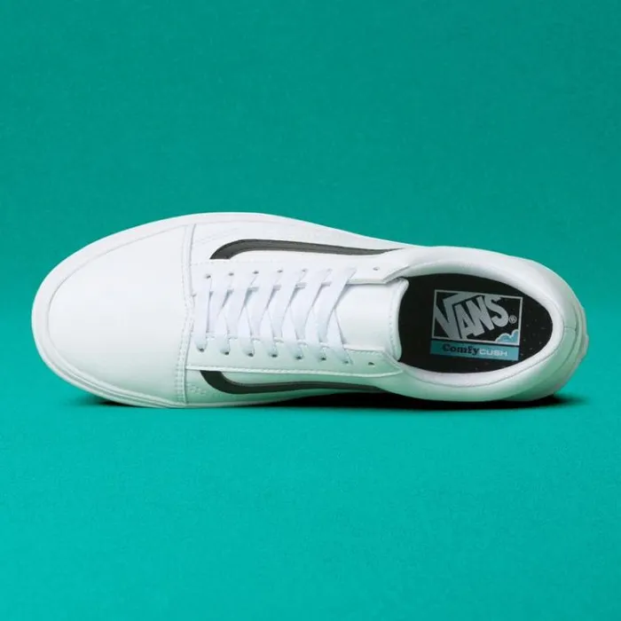 Vans Classic Tumble ComfyCush Old Skool True White Mens Classics Shoes Vans Classic Tumble ComfyCush Old Skool True White Mens Classics Shoes