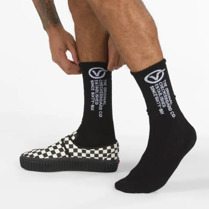 Vans Distortion Crew Sock Black Mens Socks