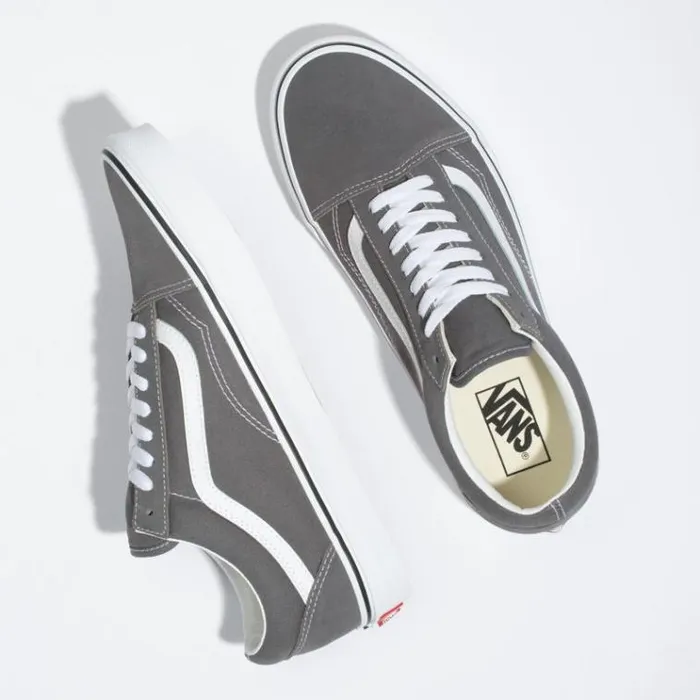 Vans Old Skool PewterTrue White MensWomens Classics Shoes Vans Old Skool PewterTrue White MensWomens Classics Shoes
