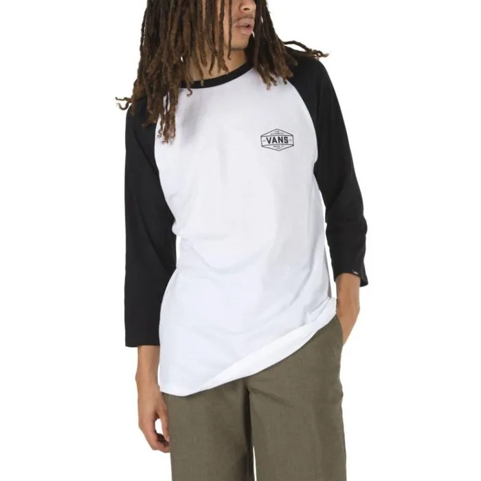 Vans Standard Raglan WhiteBlack Mens TShirts and Tanks