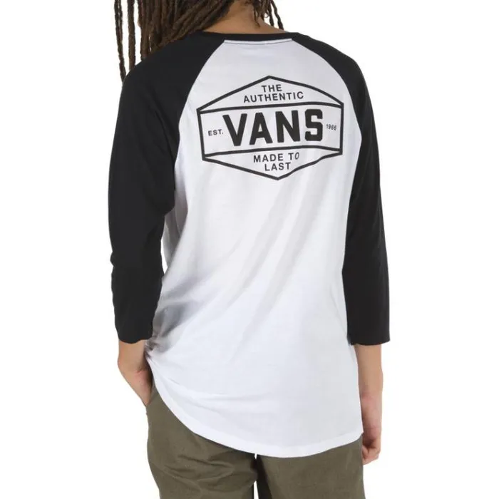 Vans Standard Raglan WhiteBlack Mens TShirts and Tanks Vans Standard Raglan WhiteBlack Mens TShirts and Tanks