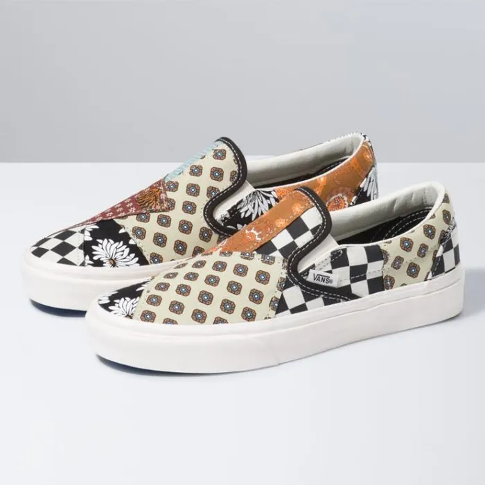Vans Tiger Patchwork Classic SlipOn BlackTrue White MensWomens Classics Shoes