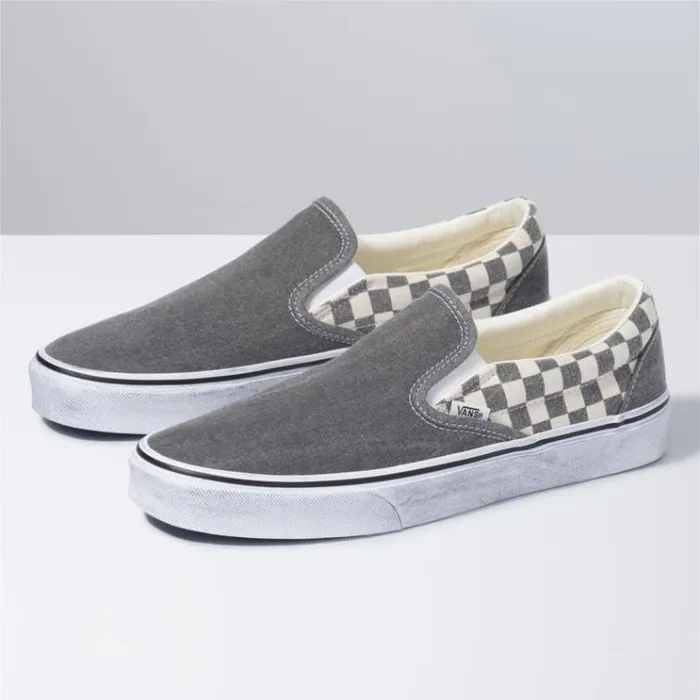 Vans Washed Classic SlipOn AsphaltTrue White MensWomens Classics Shoes