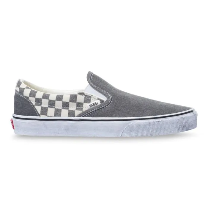 Vans Washed Classic SlipOn AsphaltTrue White MensWomens Classics Shoes Vans Washed Classic SlipOn AsphaltTrue White MensWomens Classics Shoes