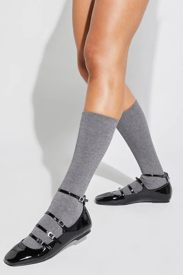 Vivi Tights 8211 Thick Knit Calf Tights In Charcoal Women Showpo Socks and Tights