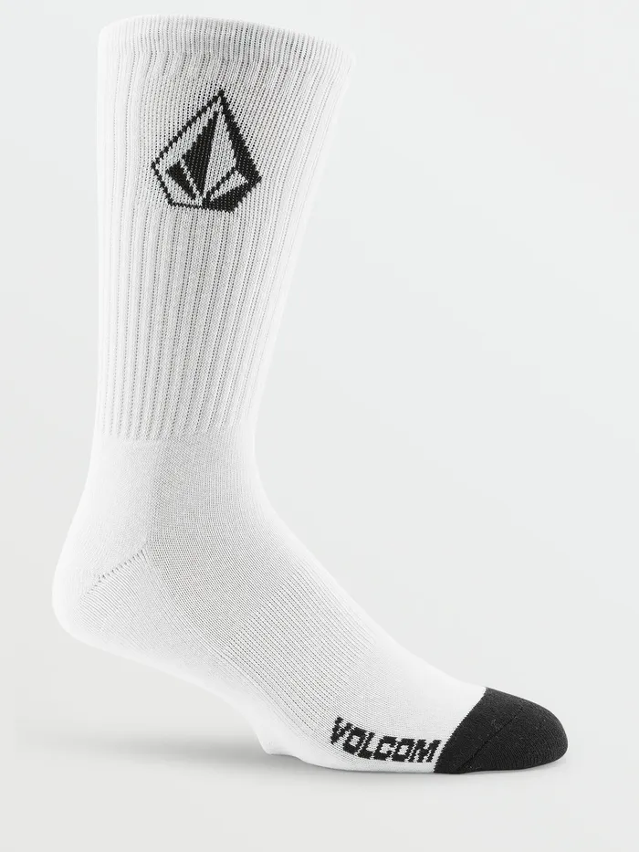 Volcom Accessories Big Boys Full Stone Socks 3 Pack 8211 White White 8211 Boys
