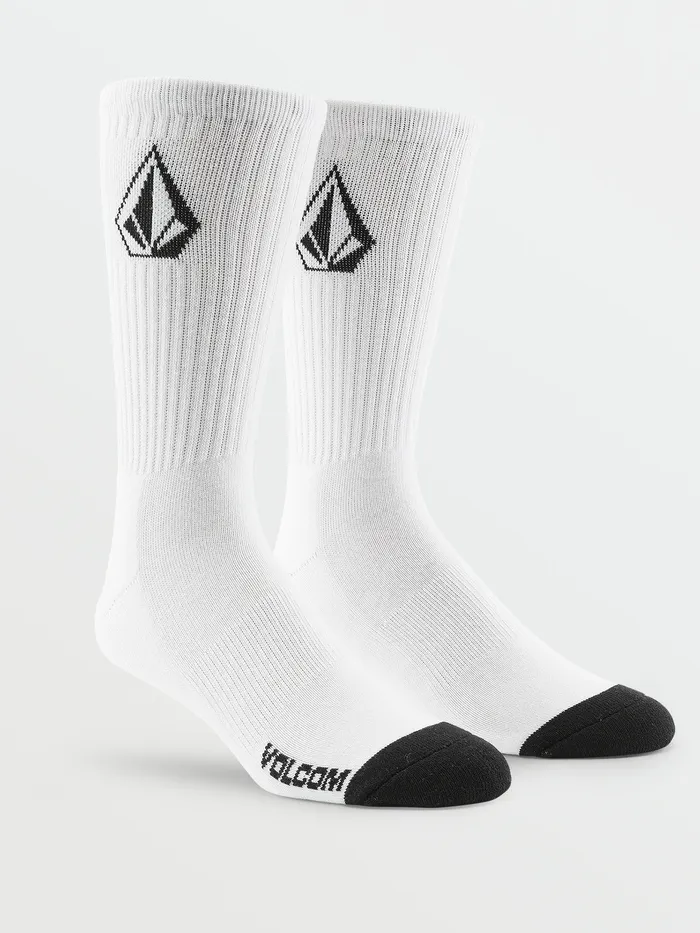 Volcom Accessories Big Boys Full Stone Socks 3 Pack 8211 White White 8211 Boys