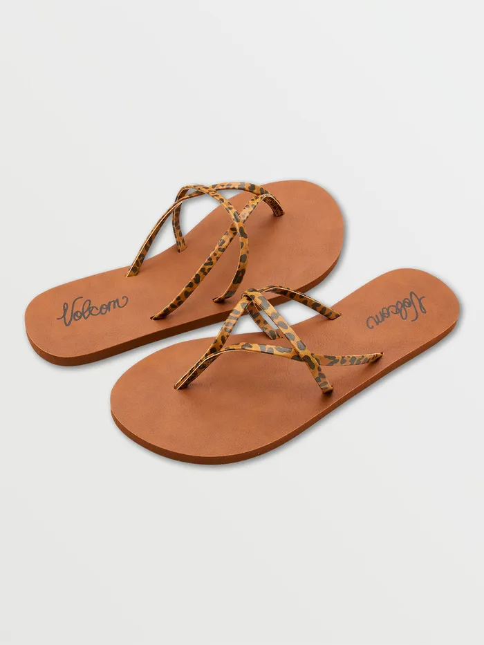 Volcom Sandals All Day Long Sandal 8211 Cheetah Cheetah 8211 Womens