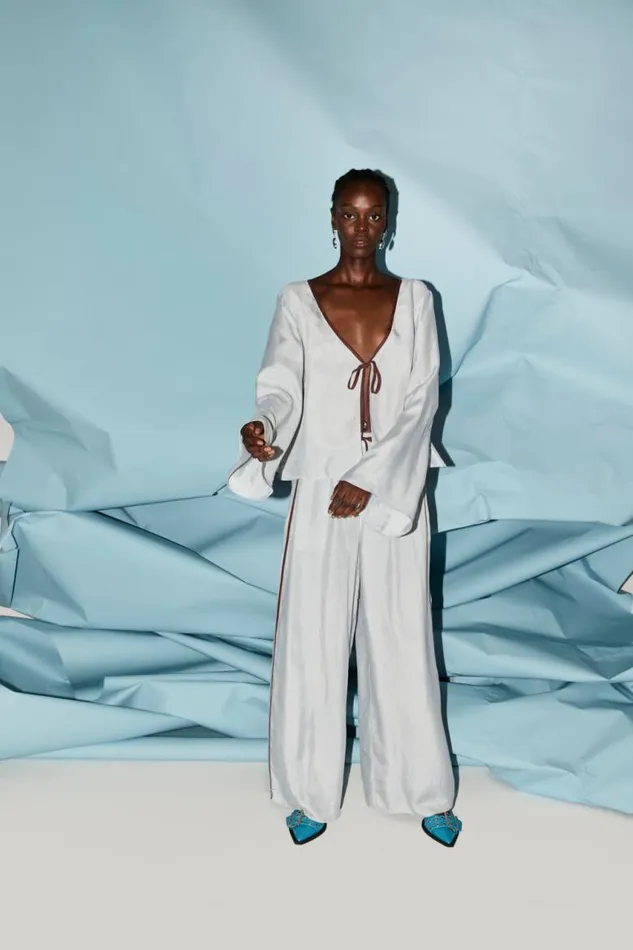 VRG GRL Moonscapes Top Powder Blue Women Sets