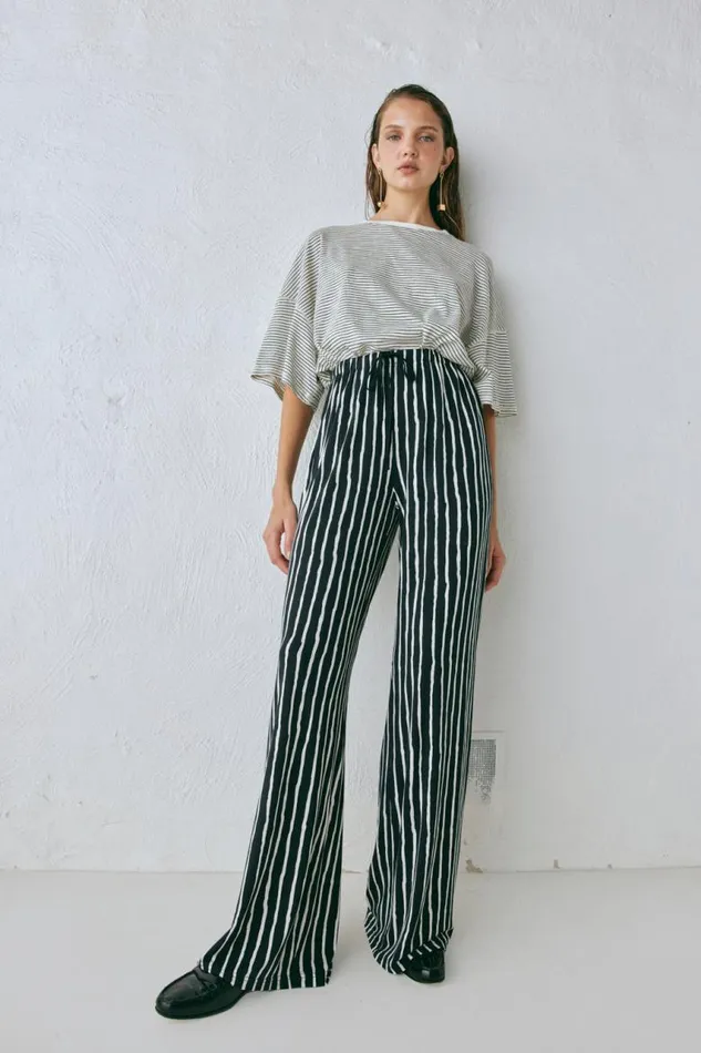 VRG GRL Rieti Pants Black Stripe Women Sets