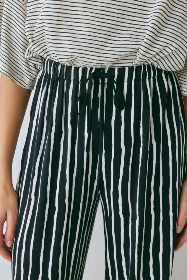 VRG GRL Rieti Pants Black Stripe Women Sets