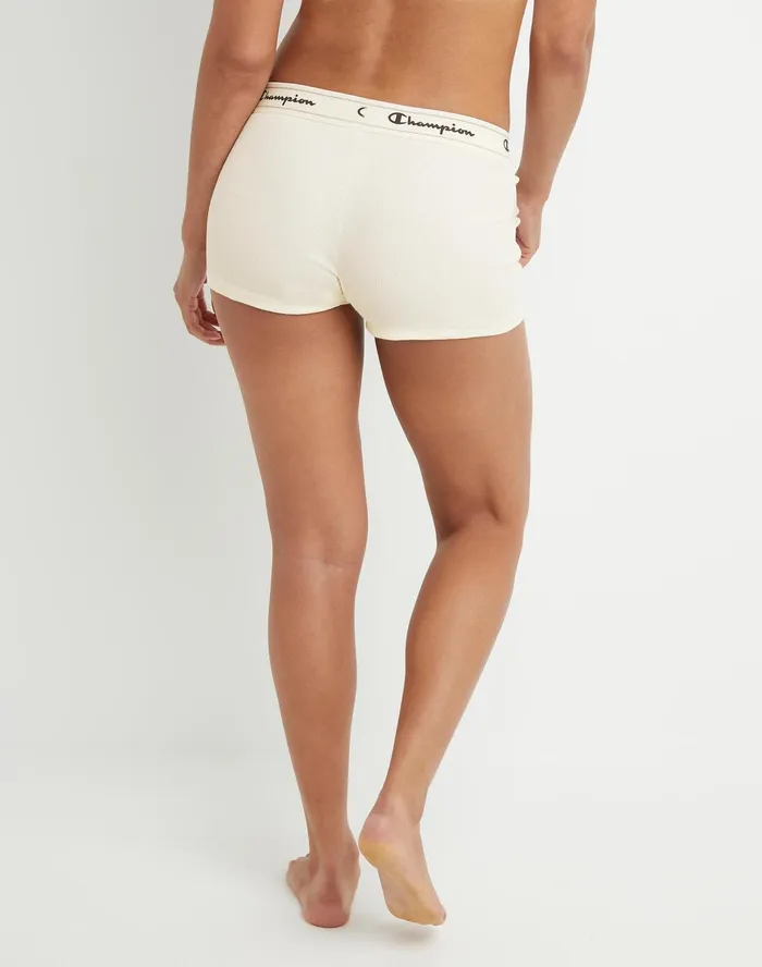 Women039S Heritage Boyshort Underwear Script Logo Chalk White Women Champion Underwear