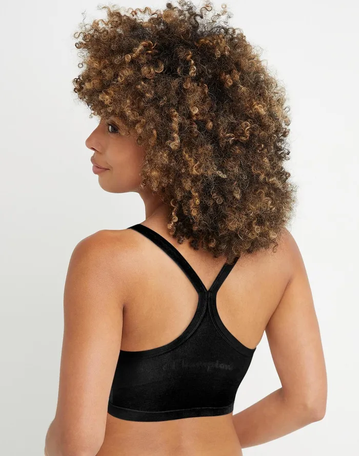 Women039S Seamless Racerback Bralette C Logo Black Women Champion Sports Bras and Bralettes