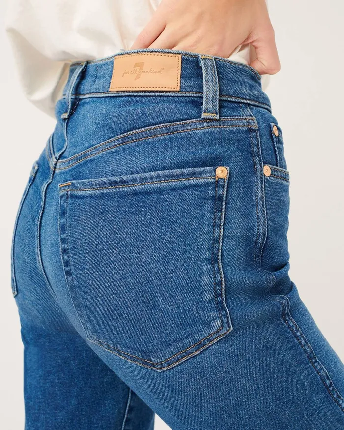 Women 7 For All Mankind Denim Luxe Vintage High Waist Cropped Straight In Lady Blue