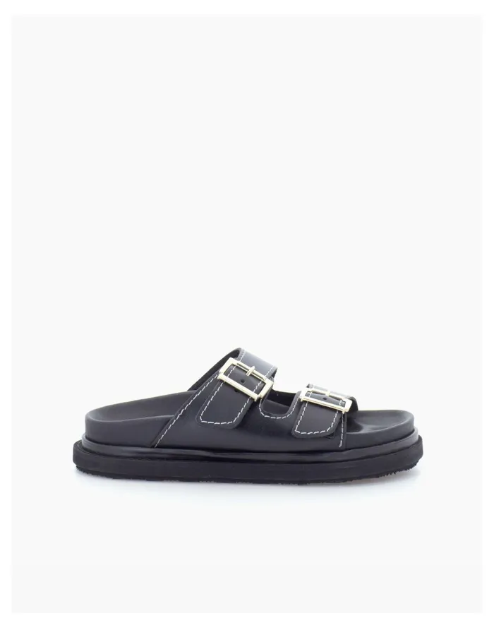 Women ALOHAS Buckle Strap Sandal Black Madewell Sandals