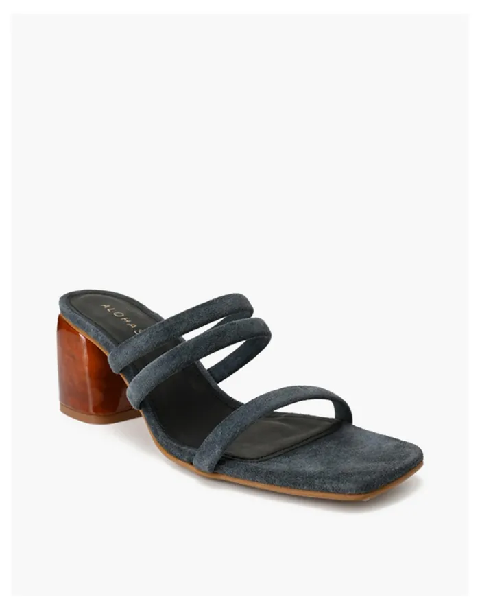 Women ALOHAS Suede Indiana Block Heel Sandals Grey Madewell Heels Women ALOHAS Suede Indiana Block Heel Sandals Grey Madewell Heels