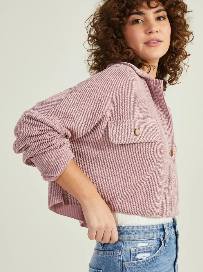 Women Altar039d State Blouses Brooke Cropped Button Top Lilac