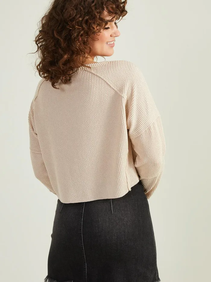 Women Altar039d State Blouses Rachel Ribbed Cropped Top Oat