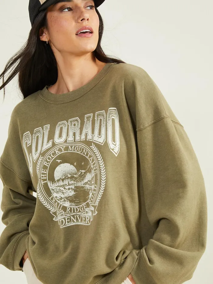 Women Altar039d State Graphics Colorado Rocky Mountains Pullover Vetiver