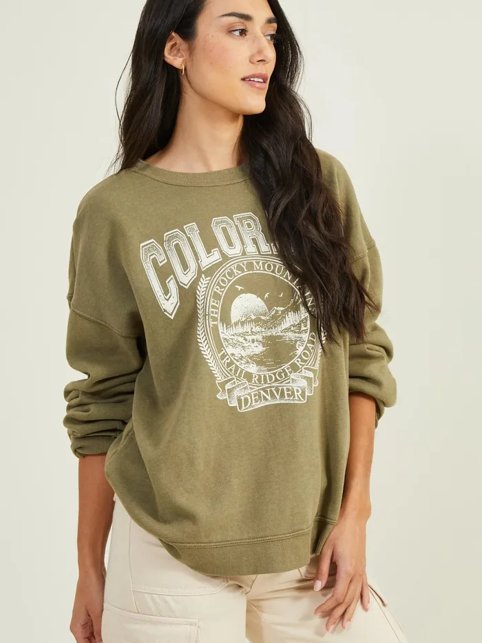 Women Altar039d State Graphics Colorado Rocky Mountains Pullover Vetiver