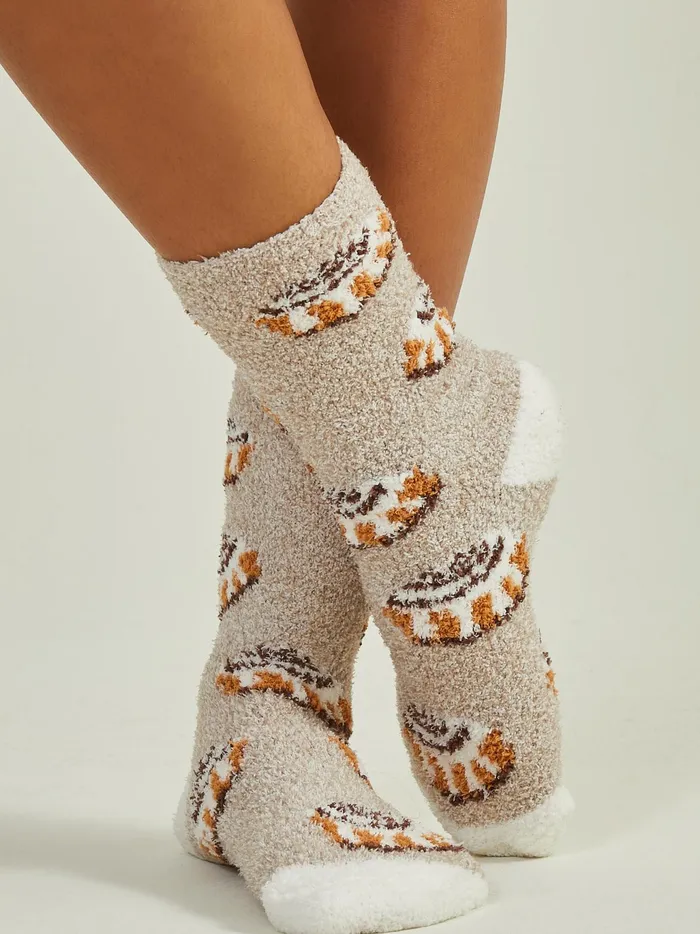 Women Altar039d State Socks Cinnamon Roll Cozy Socks Cream