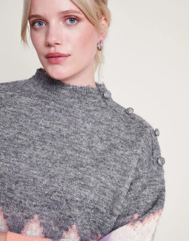 Women Ami AztecInspired Jumper Grey Monsoon Casualwear