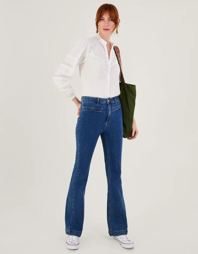 Women Bronwyn Broderie Pintuck Embroidered Blouse White Monsoon Tops and Blouses