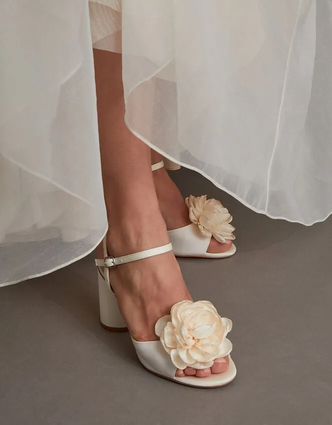 Women Corsage Bridal Heel Sandals Ivory Monsoon Wedding Shoes