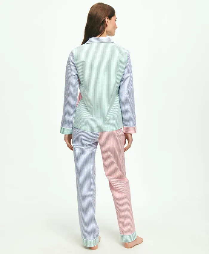 Women Cotton Poplin Fun Pajama Set Multi Brooks Brothers Pajamas and Sleepwear