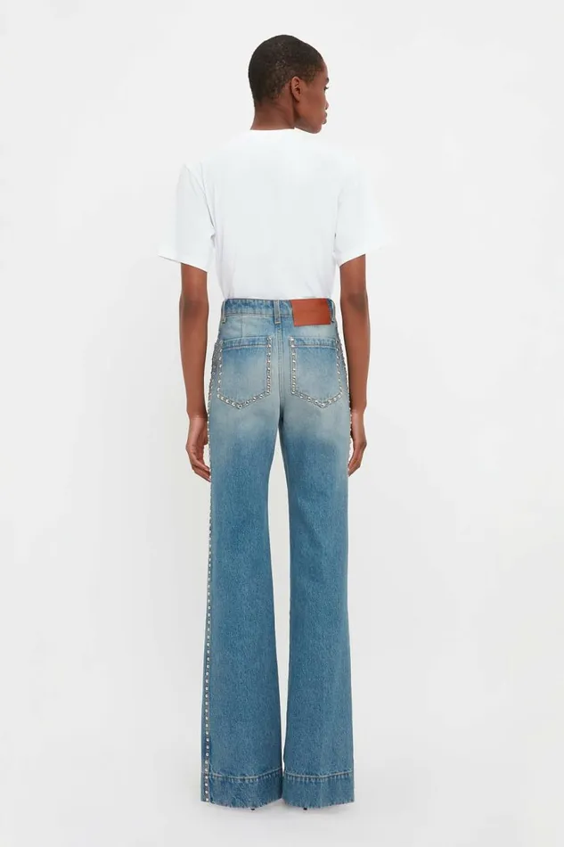 Women Denim Victoria Beckham Alina High Waisted Jean In Vintage Wash