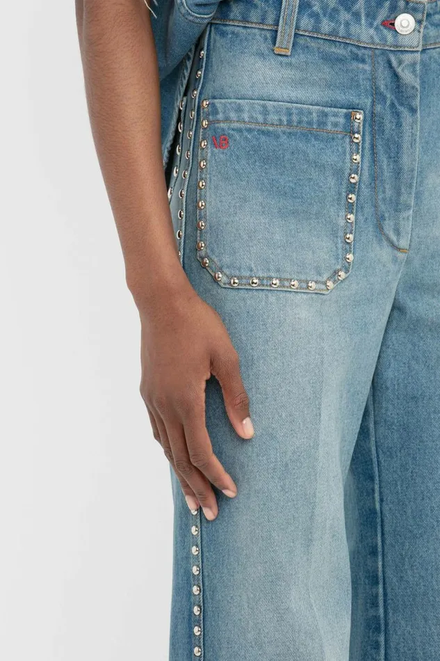 Women Denim Victoria Beckham Alina High Waisted Jean In Vintage Wash
