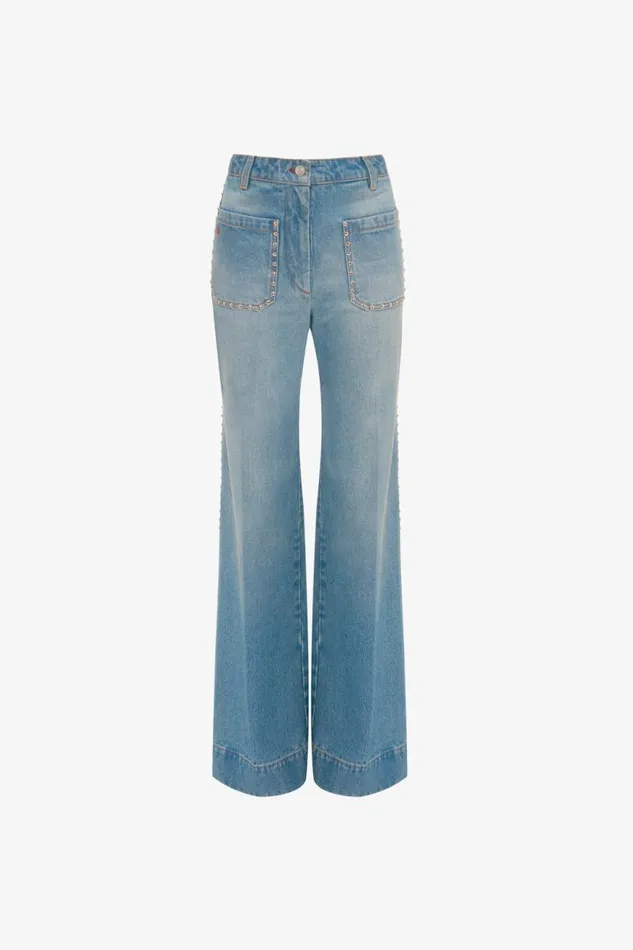 Women Denim Victoria Beckham Alina High Waisted Jean In Vintage Wash