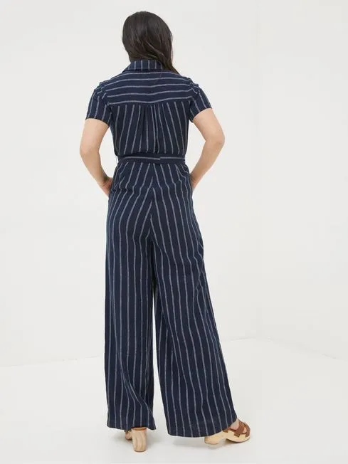 Women Fatface Jumpsuits and Playsuits Blue Acre Stripe Linen Blend Jumpsuit Women Fatface Jumpsuits and Playsuits Blue Acre Stripe Linen Blend Jumpsuit