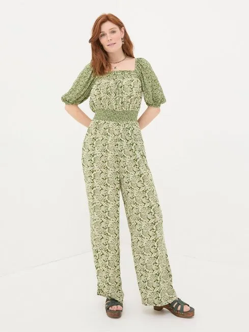 Women Fatface Jumpsuits and Playsuits Eva Green Damask Floral Jumpsuit