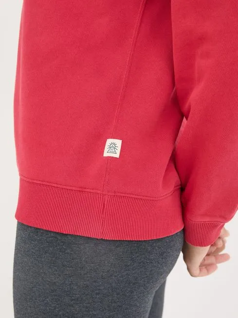 Women Fatface Loungewear Georgia Red Organic Cotton Crew Neck Sweatshirt
