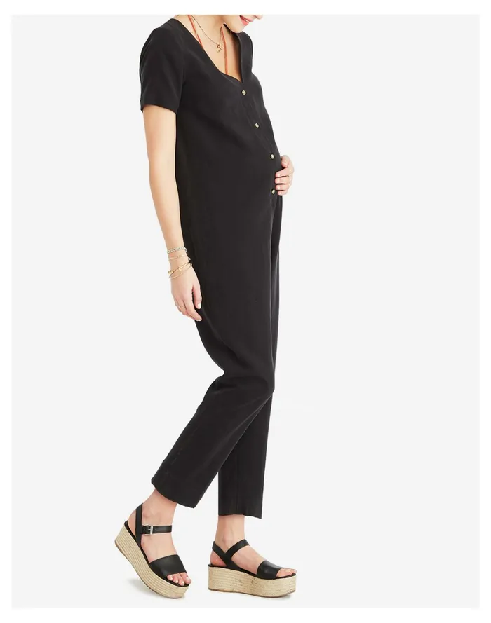 Women HATCH Collection Maternity Noelle Button Front Jumpsuit Black Madewell Jumpsuits and Overalls Women HATCH Collection Maternity Noelle Button Front Jumpsuit Black Madewell Jumpsuits and Overalls