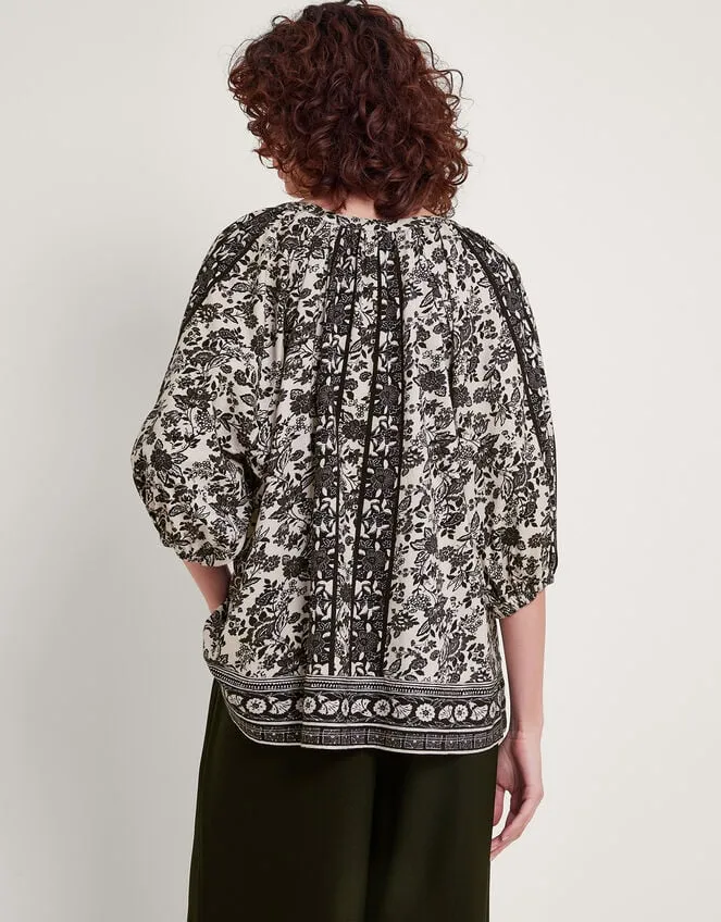 Women Holly Heritage Top Black Monsoon Tops and Blouses