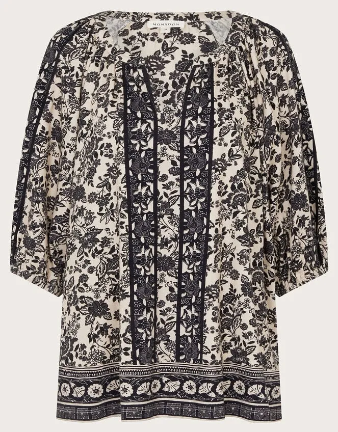 Women Holly Heritage Top Black Monsoon Tops and Blouses
