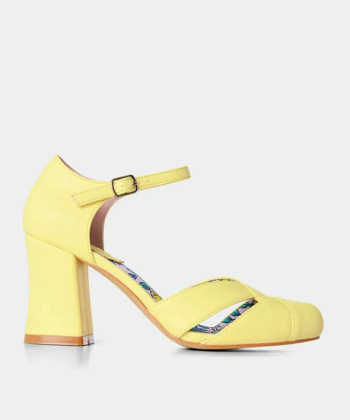 Women Joe Browns Wonderful Day Vintage Style Shoes Yellow