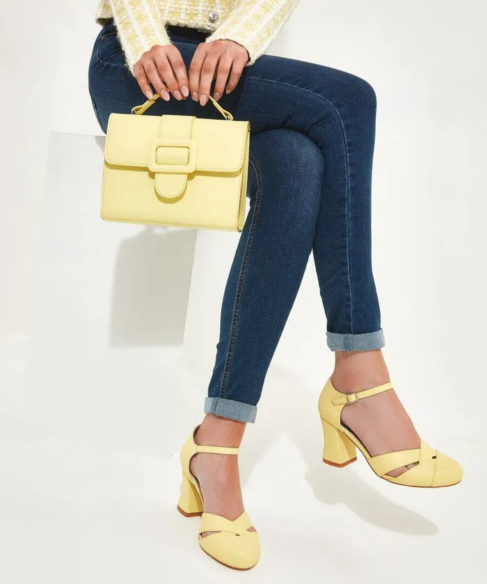Women Joe Browns Wonderful Day Vintage Style Shoes Yellow Women Joe Browns Wonderful Day Vintage Style Shoes Yellow