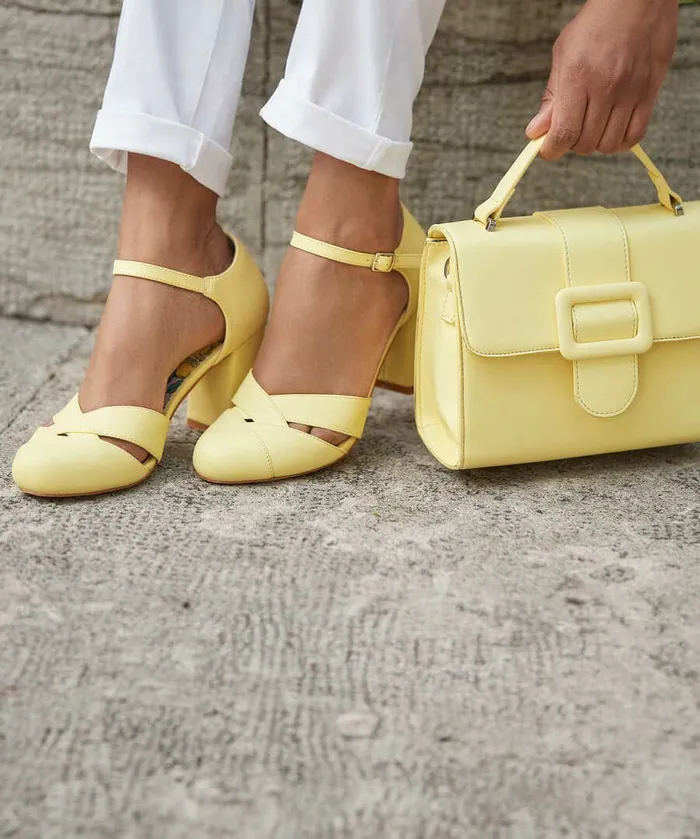 Women Joe Browns Wonderful Day Vintage Style Shoes Yellow Women Joe Browns Wonderful Day Vintage Style Shoes Yellow