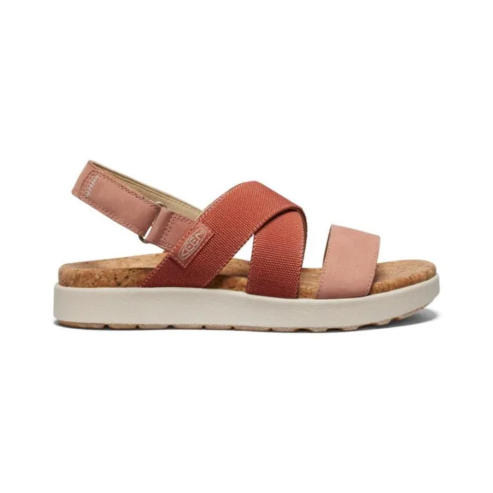 Women KEEN Casual Elle Criss Cross Baked ClayCork Sandal