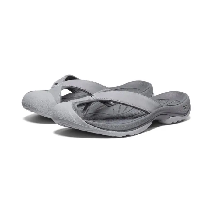 Women KEEN Sandals Waimea AlloyBlack Leather FlipFlop Women KEEN Sandals Waimea AlloyBlack Leather FlipFlop