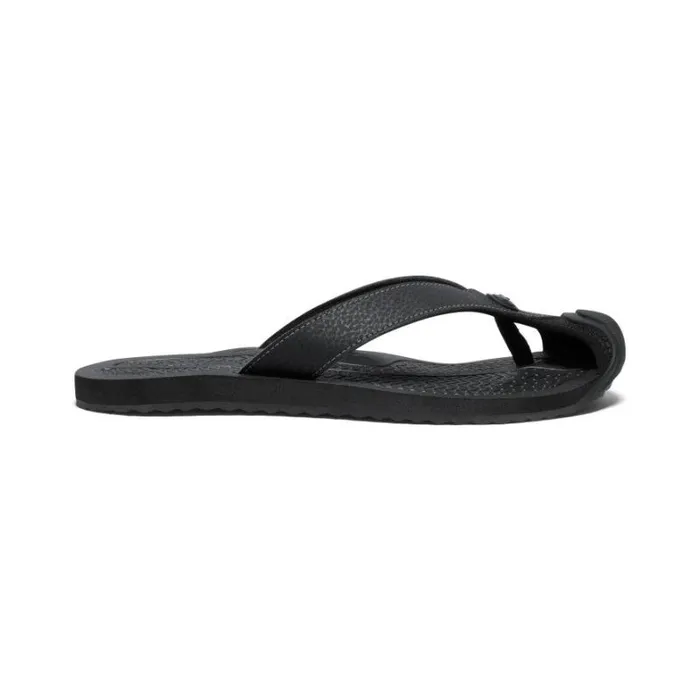 Women KEEN SlipOns Barbados BlackSteel Grey Leather FlipFlop