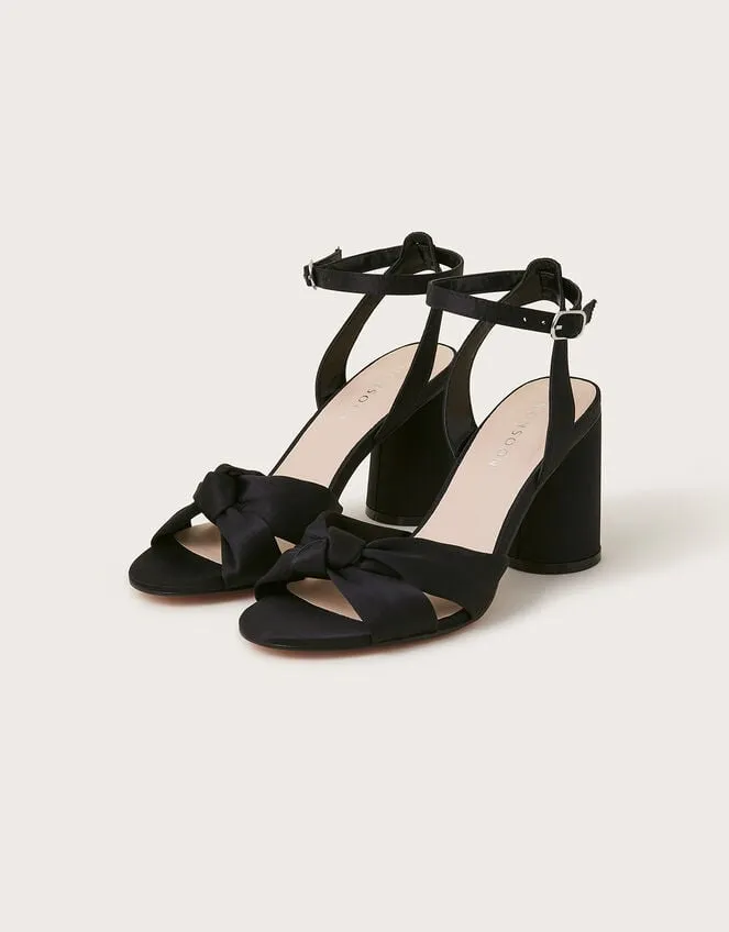 Women Knot Front Block Heel Sandals Black Monsoon Sandals