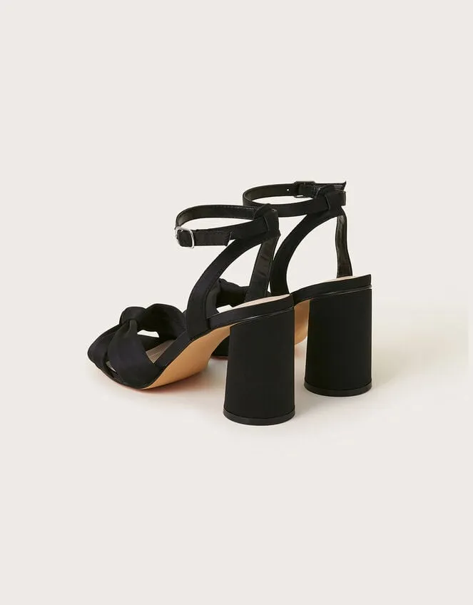 Women Knot Front Block Heel Sandals Black Monsoon Sandals