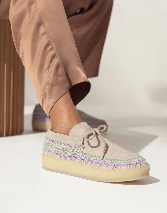 Women Laidback London Komo Suede Moccasins Purple Monsoon Flats
