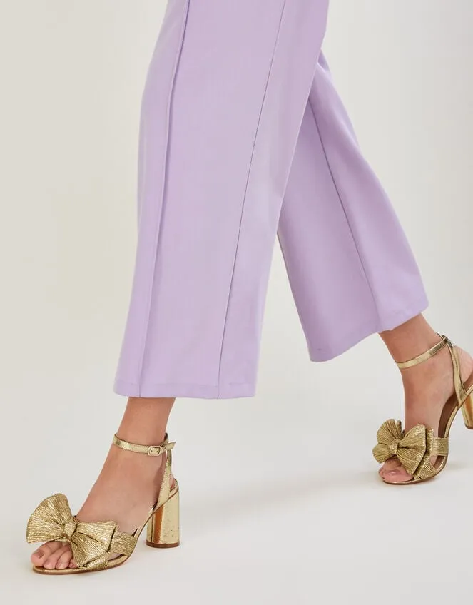 Women Metallic Bow Block Heel Sandals Gold Monsoon Sandals