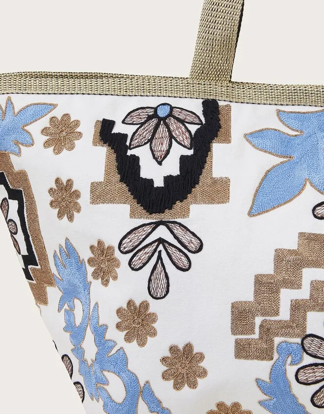 Women Metallic Embroidered Tote Bag Monsoon Bags and Purses